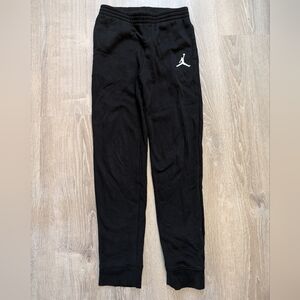 Boys Jordan Black Joggers with White Logo